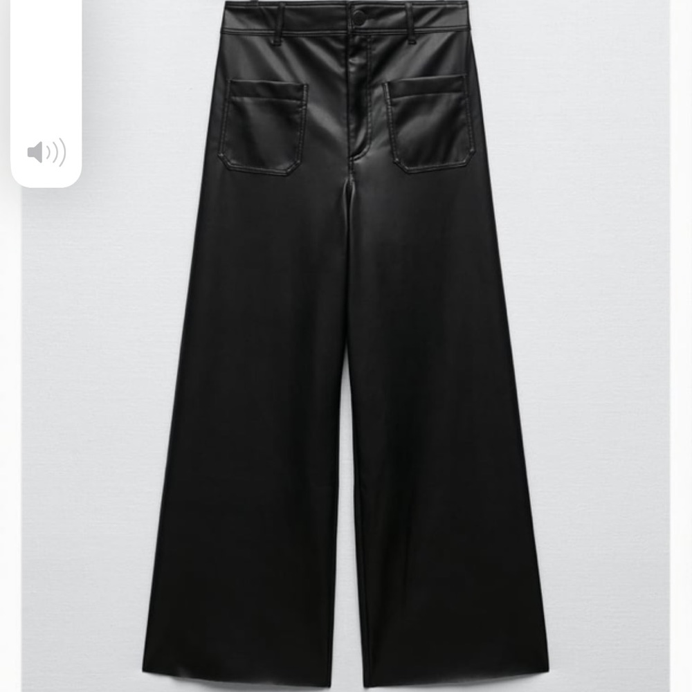 Zara straight leg faux leather pants